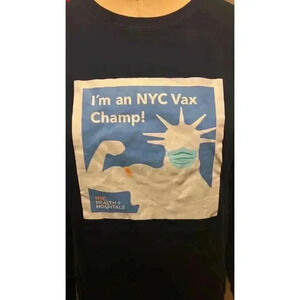 NYC Statue of Liberty Unisex I'm a Vax Champ T-Shirt Navy One Size New
